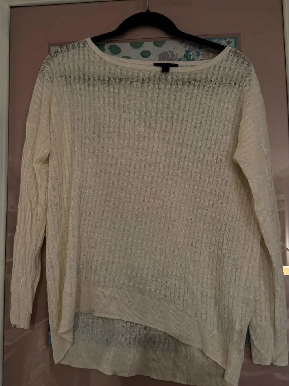 J. Crew Cream Crewneck Lightweight Knit Sweater